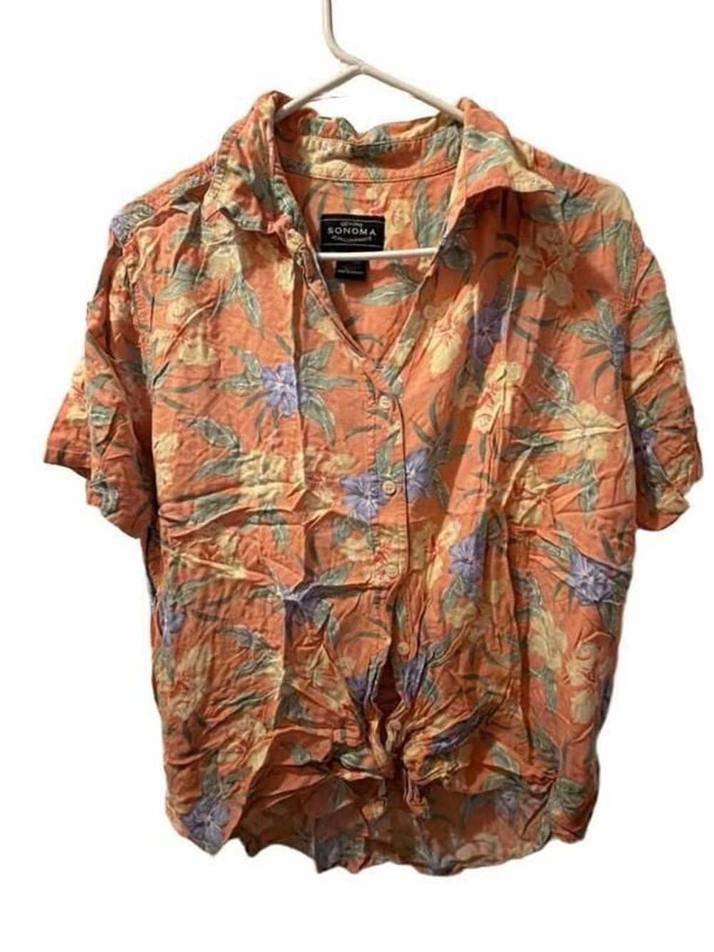 Genuine Sonoma Jean Company Women's Floral Print Rayon Button-Up Shirt